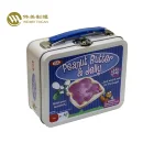 jelly gift tin packaging tin lunch box with plastic handle