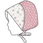 Customize vintage Europe style floral polka dot printed ribbed baby girl bonnet hat with string