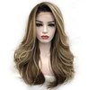 Top quality colorful synthetic blend wigs synthetic lace front wig balayage