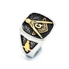 2019 Jewelry Stainless Steel Men's Rings Retro Gold and Silver Masonic AG Religious Ring