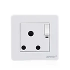 South African electric power supply 15 amp switched socket