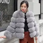 wholesale fashion faux fur coat womens winter gray short coat