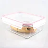 Nested rectangular high borosilicate glass food container set with airtight lid