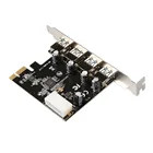 DIEWU PCI express to USB3.0 VL805 chip USB3.0 4ports computer card 4 pin power connecter Riser card
