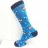2019 Fashion Colorful blue bird swallow Cotton Man Happy Socks Custom Personality Brand Man Dress Socks