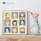 Magwall eeplaceable and removable stereo decorative painting square magnetic children naturist photos