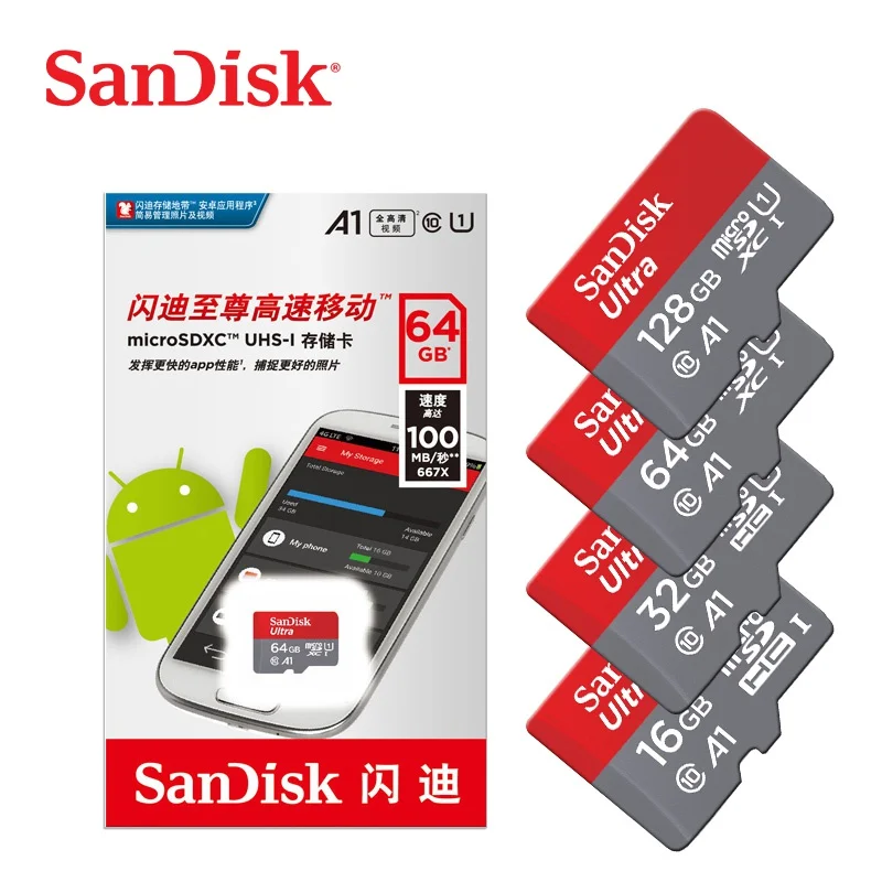 SanDisk micro card 128GB 64GB 32GB 16GB 98mb/s TF usb flash memory card microsd 8GB/48MB/s class10 Original sandisk - ANKUX Tech Co., Ltd