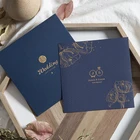 Blue fancy hot stamping wedding invitation cards
