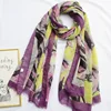 2019 new style graffiti hand-painted Cotton and linen scarf spring and summer thin style sunscreen long shawl scarves