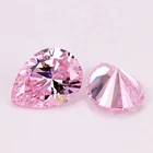 Light-pink pear shape cz gemstone loose cubic zirconia stones for jewelry