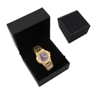 fashion renovate design custom birthday gift packaging box black simple luxury watch box jewelry accessories