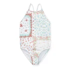 Children light colour swimwear, custom made flounced ribbon kids bikini beachwear 2019
