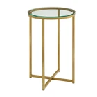 Stainless steel gold metal round side table for diving room decoration