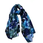 custom women fashion long voile thin scarf with floral print