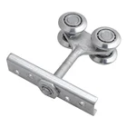 Hanging Trolley Silver Sliding Track Roller Barn Door Rail Wheel with Bearing