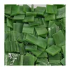 Good quality in stock green color stained glass mosaic loose chip tile for artwork