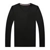 High Quality Heavy Cotton T Shirt Men's Casual V-neck Long-sleeved Tee