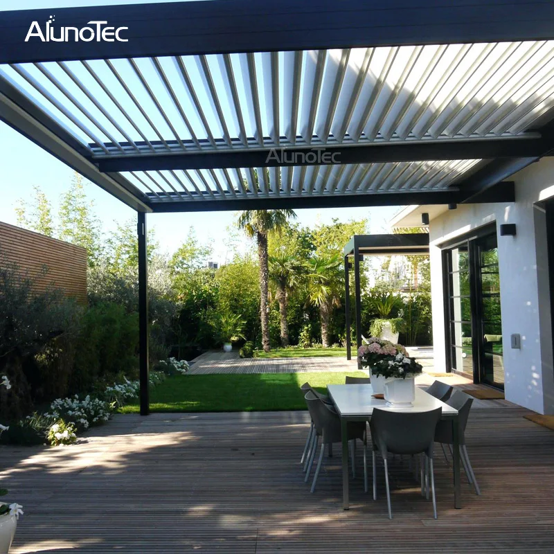 Pergola Aluminum External Louvers Outdoor Louvered Patio Cover For