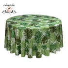 New rural style leaves print on Satin wedding event Table Cloth