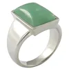 Birthstone jewelry big stone design jade ring green gemstone stainless steel ring for men