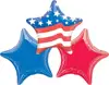 18 inch blue red star Independence Day America Patriotic Bunch Foil helium Balloon Bouquet July 4th Party