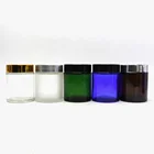 in stock 100ml 120ml 4oz green blue frosted amber clear black glass jar with lid GJ-1N