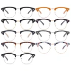 2019 Retro Fashion Spectacle Frame Eye Wear Eyeglasses Metal Reading Glasses Nerd Optical Half Frame for Women Men