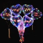 2019 Wholesale Bobo balloon 18 inches LED balloon with String Light Heart led balloon light for Christmas