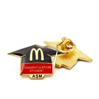 custom beautiful gold butterfly resin badge emblem badges
