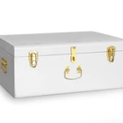 White Metal trunk with gold accessories