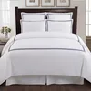 Queen size 400TC sateen cotton luxury embroidered duvet cover set