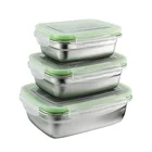 Stainless Steel Bento Lunch Box with Lids Food Containers Set Stainless Steel Leak Proof Meal Prep Containers