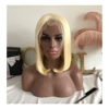 2019 most popular 100% remy human blonde 8 inch bob lace front wigs,factory price cuticle aligned 613 lace wig middle part