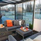 high quality frameless sliding and folding balcony glazing as glass curtain windows export to Thailand for Veranda