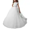 New Arrival Little Girls Pageant Dress ivory white Champagne Ball Gown Lace Applique Floor Length Flower Girls Dress