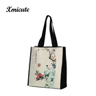 Double zipper Trendy Plain Cotton Shopping Canvas Craft Tote Bag
