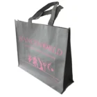 High quality Custom print eco supermarket grocery promotion shopping non woven carry fabric tote cloth bag in pink logo