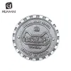 OEM logo souvenir antique silver plated metal button badge cutter