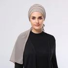 Cheap Bulk 23 Colors Lady Tiny Wrinkle Chiffon Scarves Women Plain Muslim Scarf Chiffon