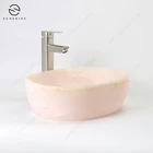 Wash Basin Onyx Sink Luxury New Design Pink Onyx Marble Bathroom Vessel Wash Basin Sink