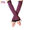 Novelties Wrist Warmers Solstice Festival 80's Neon Fancy Dress Striped Fingerless Gloves