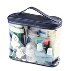 Portable Clear Makeup Zipper Bag Waterproof PVC Travel Storage Pouch Cosmetic Toiletry Bag With Handle