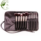 Newest Selling Beauty Needs Black PU Leather 10pcs Makeup Brush Set