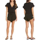 New fashion Two piece set women black clothing with v-neck