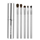 New designed wire drawing silver 5 pcs eyes brushes makeup eyeshadow blending brushes sets