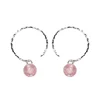 Fashion Girls Pink Strawberry Crystal Earrings 925 Sterling Silver Hoop Earrings Factory Price F901