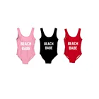 High Quality Letter Printing One Piece Swimsuit Bikini Nylon Spandex Kids Swimwear