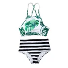 Cute Leaves Print Bikini Kids Baby Girls Swimwear Swimsuit Kids Baby Girls Biquini Children Swimwear