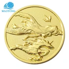 Custom high quality 24K pure gold plating emboss challenge antique coin with your logo