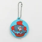 Promotional souvenir soft pvc rubber cartoon pirate ship skeleton keychain for kids